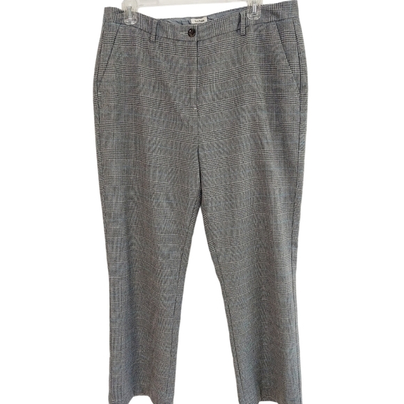 LL Bean Wool Like Pants 14 Short Fully Lined Gray Machine Wash Classic Fit Plaid - Picture 3 of 13